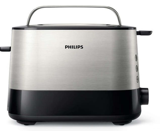 Тостер Philips WiWa Collection 1050Вт, метал/пластик, чорний