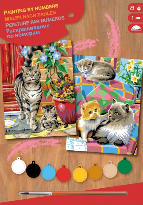 Набір для творчості Sequin Art Painting by numbers Junior-pairs Коти 23*30см, 2од.