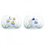 Пустушка Nuvita Air 0міс+, симетрична, 2шт, світиться в темряві