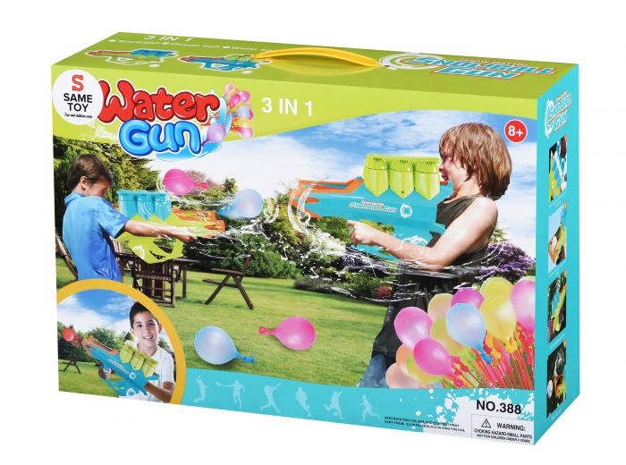 Іграшкова зброя Same Toy 3в1 Бластер м'ячик/сніг/вода 45см, бірюзовий