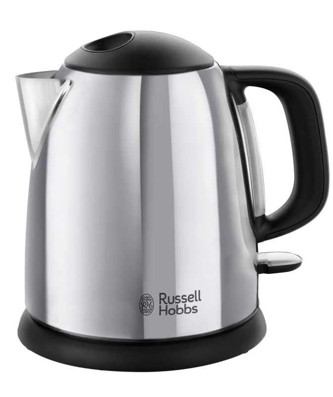 Електрочайник Russell Hobbs Victory 1л, метал, сріблясто-чорний