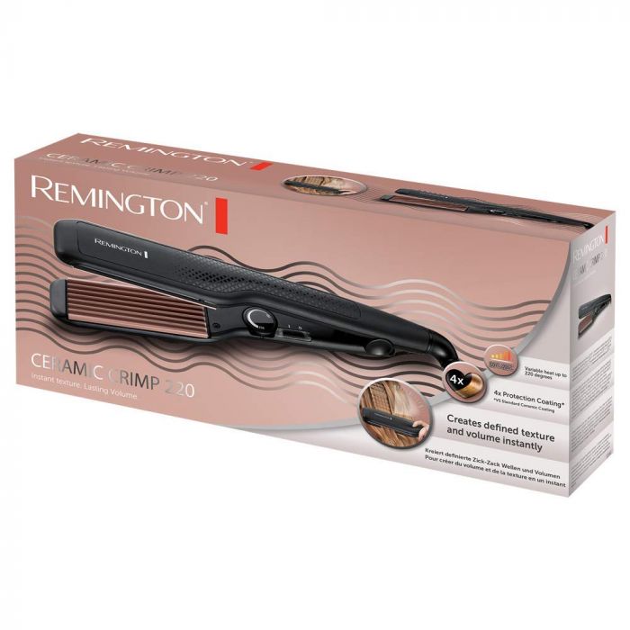 Плойка Remington Ceramic Crimp 220, гофре , 54Вт, 150-220С, кераміка, чорний