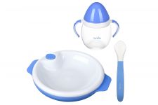 Набір для годування Nuvita 6міс+, 3ел, блакитний Набір для годування Nuvita 6міс+, 3ел, блакитний