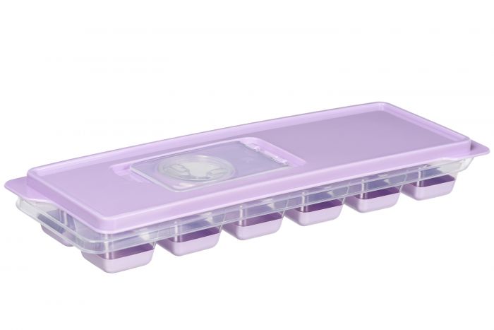 Форма для льоду з кришкою Ardesto Fresh, 27х9.5х3.8см, силікон, пластик, ліловий