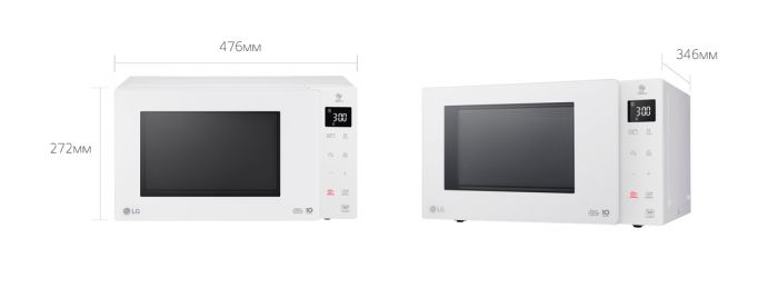Мікрохвильова піч LG, 23л, електрон. керування, 1000Вт, дисплей, білий