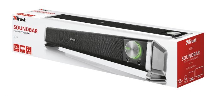 Акустична система Trust Asto Саундбар, USB/AUX, чорний