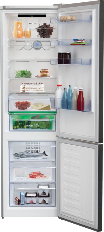 Холодильник Beko з нижн. мороз., 203x60x67, xолод.відд.-253л, мороз.відд.-109л, 2дв., А++, NF, дисплей, HarvestFresh, графіт