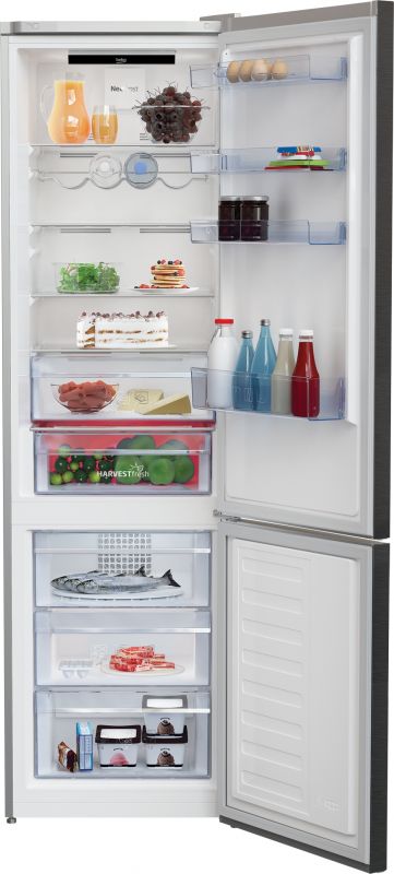 Холодильник Beko з нижн. мороз., 203x60x67, xолод.відд.-253л, мороз.відд.-109л, 2дв., А++, NF, дисплей, HarvestFresh, графіт