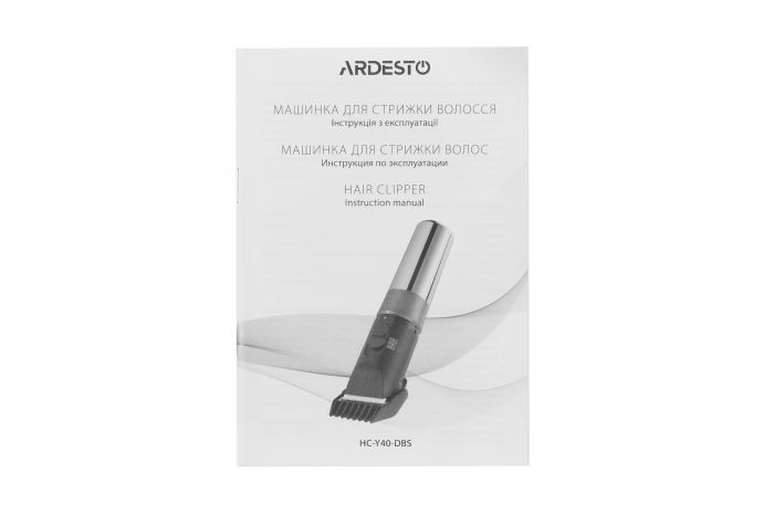 Машинка для стрижки  Ardesto HC-Y40-DBS, мережа+акум., насадок-4, титан. напил + кераміка, чорний