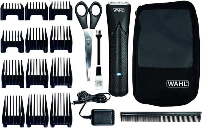 Машинка для стрижки WAHL Li EU black, акум., роторний мотор, насадок-12, кейс,ножиці, гребінець в компл, сталь, чорний