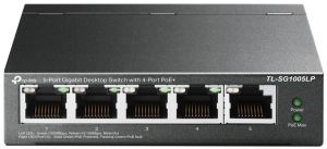 Комутатор TP-LINK TL-SG1005LP 5xGE (4xPoE), 40Вт, Некерований Комутатор TP-LINK TL-SG1005LP 5xGE (4xPoE), 40Вт, Некерований