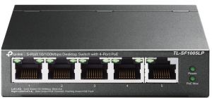 Комутатор TP-LINK TL-SF1005LP 5x1FE (4xPoE), 41Вт, Некерований Комутатор TP-LINK TL-SF1005LP 5x1FE (4xPoE), 41Вт, Некерований