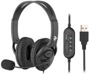 Гарнітура ПК стерео Over-ear 2E CH13 USB, omni-mic, 2м, чорний Гарнітура ПК стерео Over-ear 2E CH13 USB, omni-mic, 2м, чорний