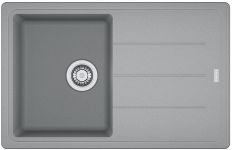 Мийка кухонна Franke Basis, фраграніт, прямокутник, з крилом, 780х500х200мм, чаша - 1, накладна, BFG 611-78, сірий камінь