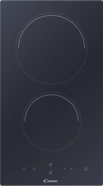 Варильна поверхня Candy електрична склокерамічна, 30см, доміно, чорний Варильна поверхня Candy електрична склокерамічна, 30см, доміно, чорний