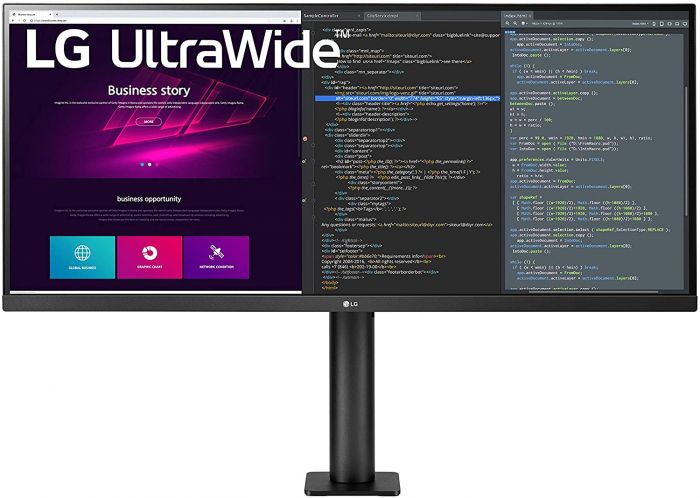 Монітор LG 34" 34WN780-B 2xHDMI, DP, USB, Audio, IPS, 3440x1440, 21:9, sRGB 99%, FreeSync, HAS, HDR10