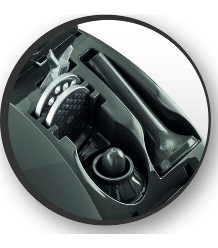 М'ясорубка Tefal HVB Plus, 2000Вт, 2.6кг/хв, 3 решітки, насадка для ковбас, кеббе, томатів, 5 терок, пластик/метал, чорний