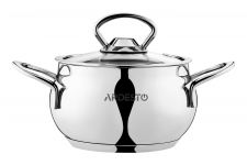 Каструля зі скляною кришкою Ardesto Black Mars, 1.1л, нержавіюча сталь Каструля зі скляною кришкою Ardesto Black Mars, 1.1л, нержавіюча сталь
