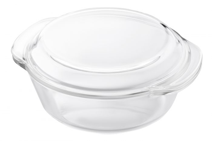 Форма для запікання з кришкою ARDESTO Black Mars, 23.3х20.6х10.2см, боросилікатне скло, кругла, прозорий