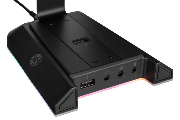 Підставка для гарнітури 2E GAMING GST320 3в1, 7.1, USB-A, 2xUSB-A/3x3.5мм, RGB, 1.5м, чорний