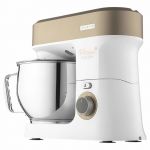 Кухонна машина Sencor 1200Вт, чаша-метал, корпус-пластик, насадок-19, коричнево-білий