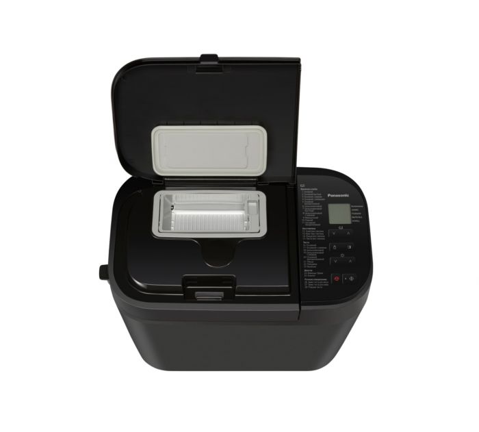 Хлібопічка Panasonic 550Вт, програм-28, макс.вага -1.25кг, форма-прямокутник, пластик, чорний Хлібопічка Panasonic 550Вт, програм-28, макс.вага -1.25кг, форма-прямокутник, пластик, чорний