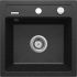 Мийка кухонна Deante Zorba, граніт, квадрат, без крила, 440х440х184мм, чаша - 1, накладна, графіт