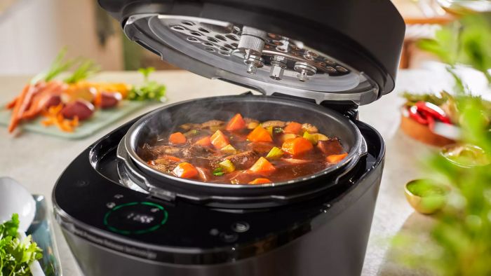 Мультиварка-скороварка Philips All-in-One Cooker, 1000Вт, чаша-5л, електронне керув., пластик, чорний