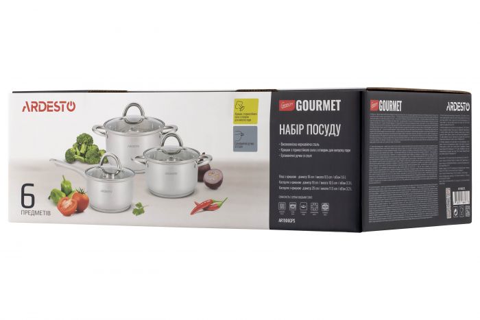 Набір посуду ARDESTO Gemini Gourmet Andria, 6 предметів, нержавіюча сталь