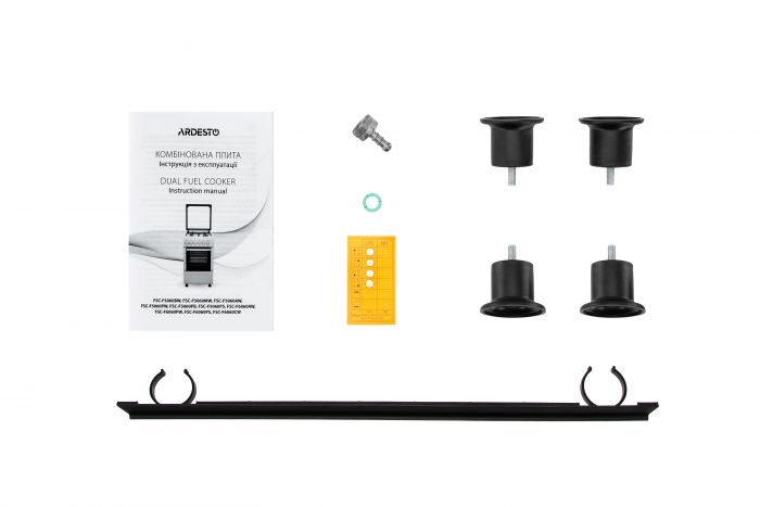 Плита ARDESTO комбі, 52л, 50x60см, чавун, підсвічування, форсунки LPG (підключення газового балона), білий