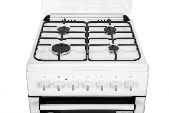 Плита ARDESTO комбі, 64л, 60x60см, підсвічування, форсунки LPG (підключення газового балона), знімні направляючі, білий