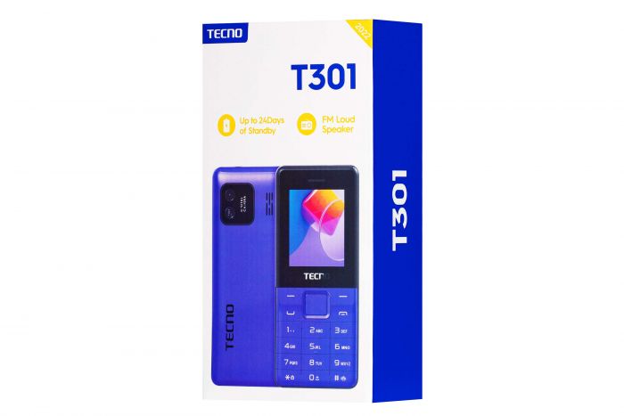 Мобільний телефон TECNO T301 1.77" 2SIM, 1150мА•год, синій темний