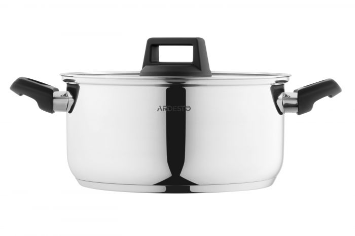 Каструля зі скляною кришкою Ardesto Gemini Piemonte, 5.1л, нержавіюча сталь, бакеліт Каструля зі скляною кришкою Ardesto Gemini Piemonte, 5.1л, нержавіюча сталь, бакеліт