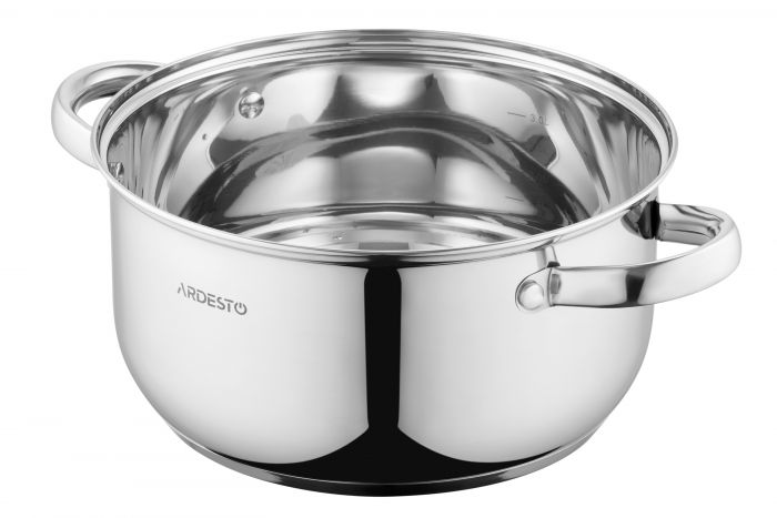Каструля зі скляною кришкою Ardesto Gemini Gourmet Aosta, 3.8л, нержавіюча сталь