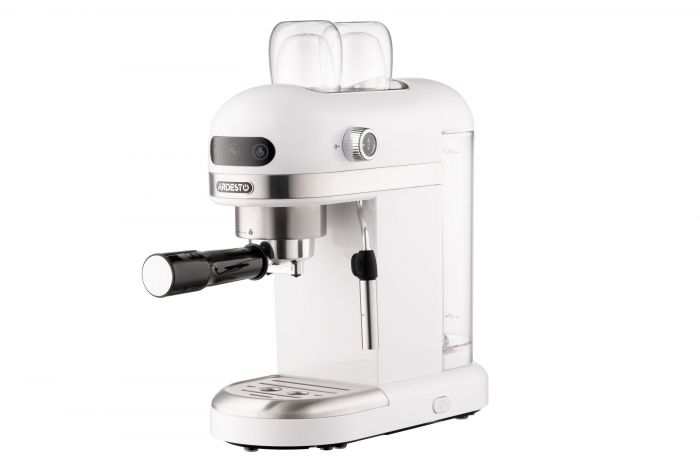 Кавоварка ARDESTO ріжкова 1.4л, мелена, ручний капучинатор, підігрів чашок, білий