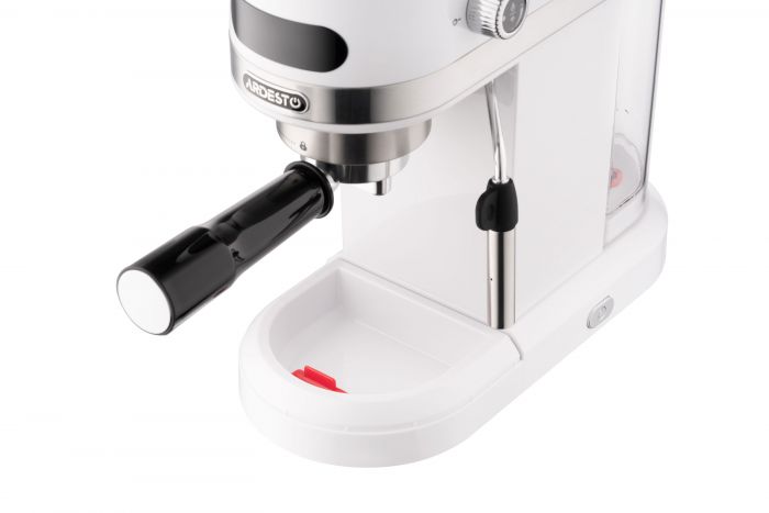 Кавоварка ARDESTO ріжкова 1.4л, мелена, ручний капучинатор, підігрів чашок, білий