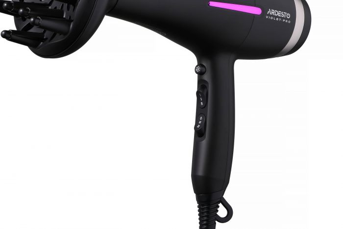 Фен Ardesto Violet PRO HD-Y223PRO, 1850-2200Вт, 2 швидкості , 3темп.режими, дифузор, чорний