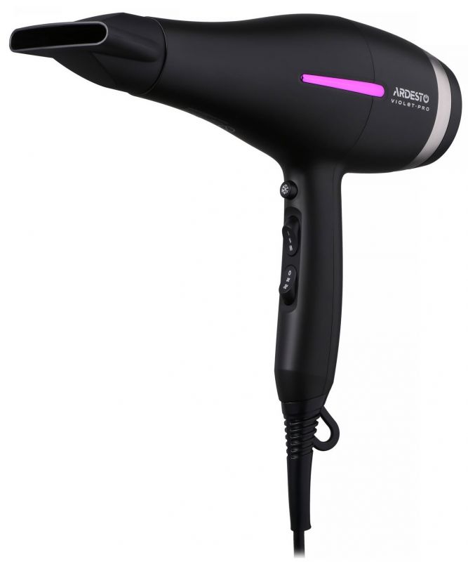 Фен Ardesto Violet PRO HD-Y223PRO, 1850-2200Вт, 2 швидкості , 3темп.режими, дифузор, чорний