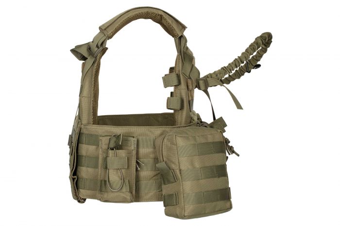 Плитоноска 2Е, Тип 1, з кишенями для бічного захисту і підсумками, Молле, зелена Плитоноска 2Е, Тип 1, з кишенями для бічного захисту і підсумками, Молле, зелена