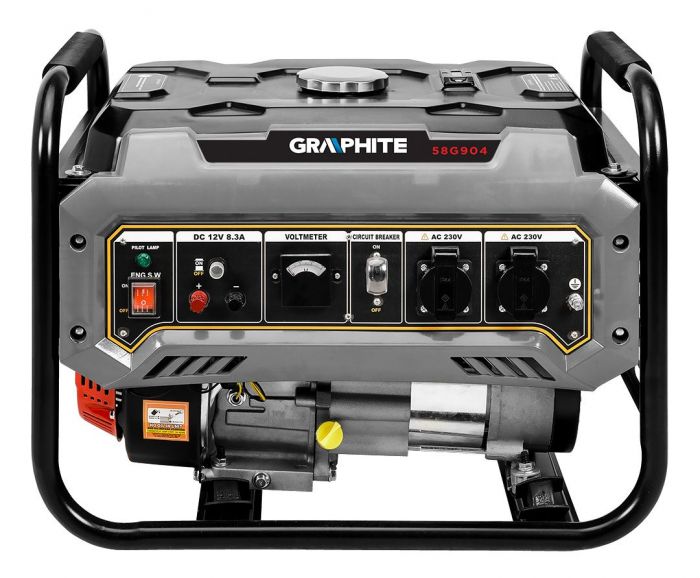 Генератор бензиновий GRAPHITE 230В, 2/2.2кВт, ручний стартер, 40кг