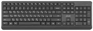 Клавіатура мембранна 2E KS220 106key, WL, EN/UK/RU, чорний Клавіатура мембранна 2E KS220 106key, WL, EN/UK/RU, чорний