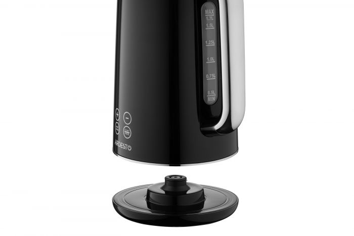 Електрочайник Ardesto Elegance, 1.7л, LED дисплей, подвійні стінки, Otter, чорний глянець
