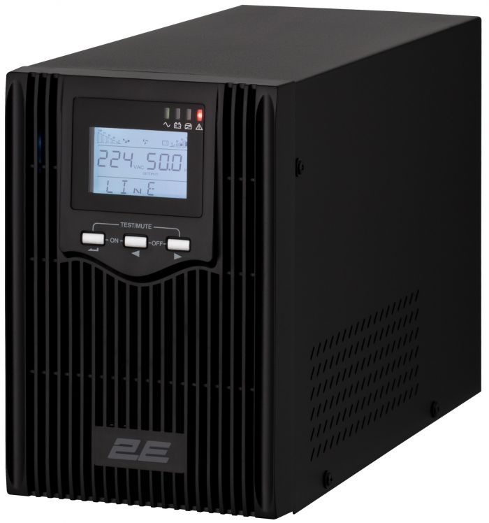 Джерело безперебійного живлення 2E PS2000L, 2000VA/1600W, на зовнішні АКБ 4*12В, USB, 2xSchuko+1xC13