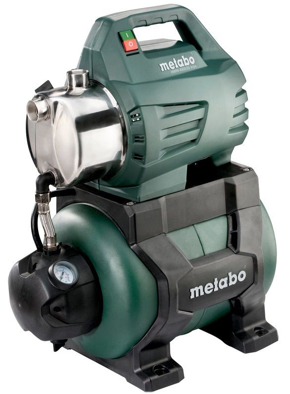Насосна станція Metabo HWW 4500/25 Inox, 1300Вт, 4.5куб/год, висота подачі 48м, всмоктування до 8м, ресивер 24л, 17.1кг