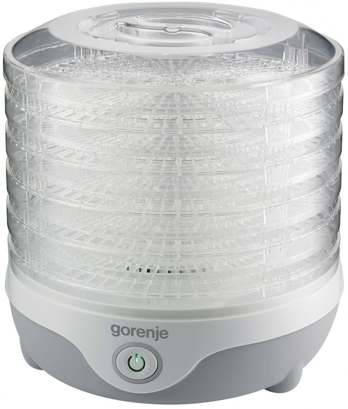 Сушарка для продуктів Gorenje 240Вт, піддонів - 5x1.5см, діаметр - 28см, макс - 70°С, сітка для ягід, пластик, білий Сушарка для продуктів Gorenje 240Вт, піддонів - 5x1.5см, діаметр - 28см, макс - 70°С, сітка для ягід, пластик, білий