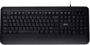 Клавіатура мембранна 2E KS109 104key, USB-A, EN/UK/RU, чорний Клавіатура мембранна 2E KS109 104key, USB-A, EN/UK/RU, чорний
