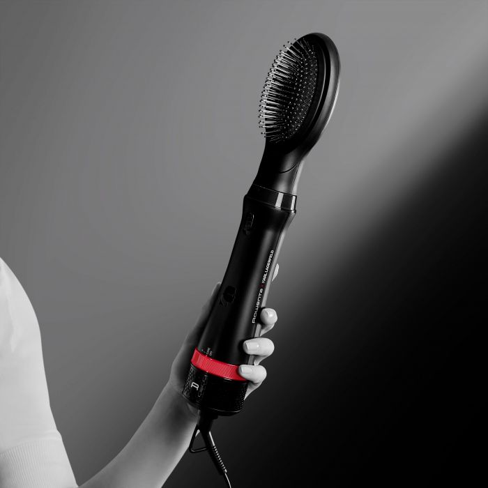 Фен-щітка Rowenta x Karl Lagerfeld Express Style, 800Вт, 3 режими, іоніз-я, чохол, чорний