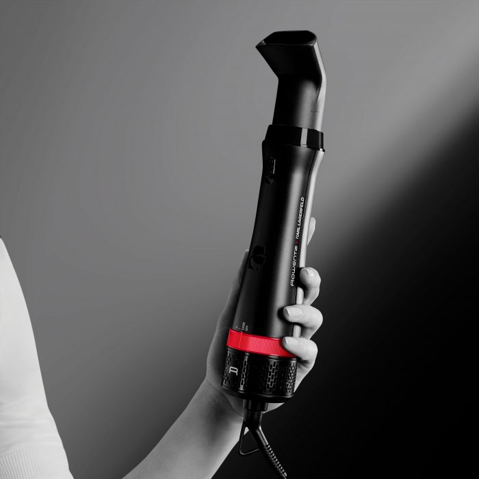 Фен-щітка Rowenta x Karl Lagerfeld Express Style, 800Вт, 3 режими, іоніз-я, чохол, чорний