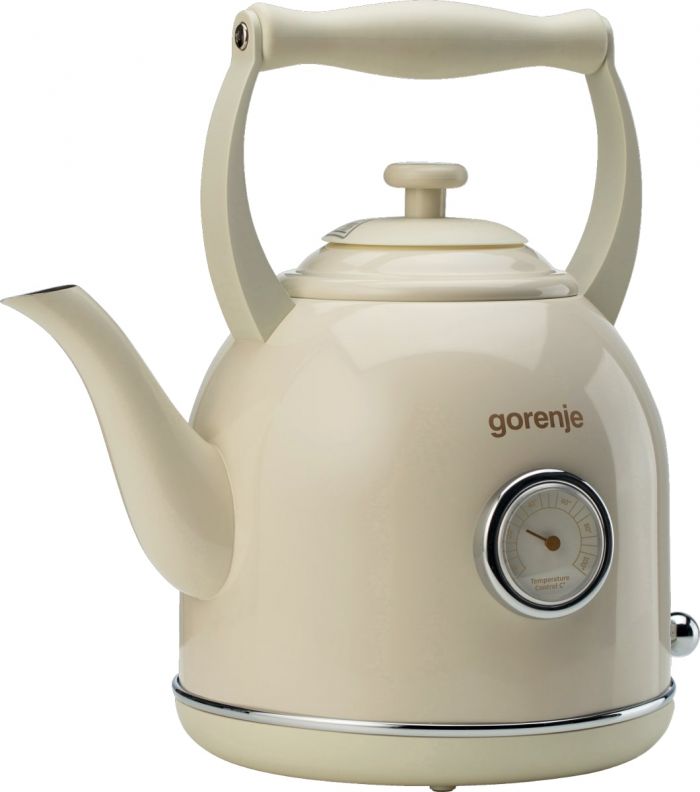 Електрочайник Gorenje 1.7л, 2200Вт, strix контроль, пластик/метал, бежевий