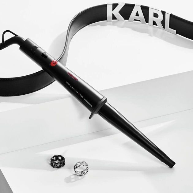 Плойка Rowenta x Karl Lagerfeld Conical Curler, конусна, 40Вт, 120-200С, турмалін, чорний